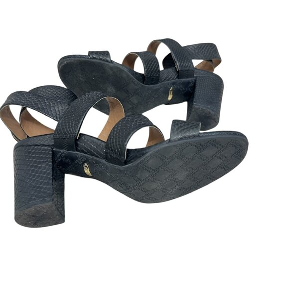 Vionic Perk Blaire snake embossed Leather Heeled Strappy Sandals women's sz 9 - Picture 9 of 10